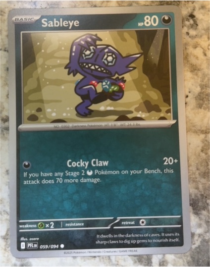 2025 Pokémon ME02: Phantasmal Flames #059 Sableye — front