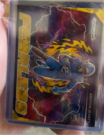 2025 Panini Prizm Draft Picks #F-2 Ashton Jeanty Fearless Gold Ice Prizm — front