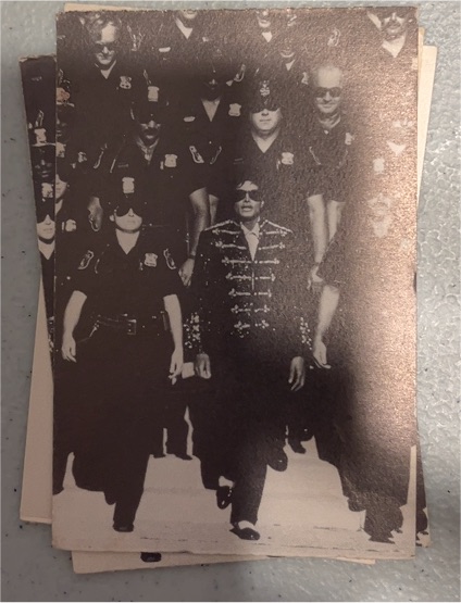 Michael Jackson Vintage Photo Card with Police Escort — front
