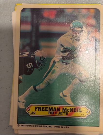 1983 Topps Football Sticker #20 Freeman McNeil — front