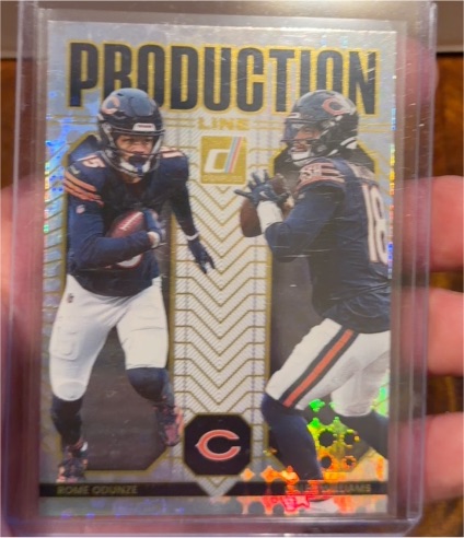 2025 Panini Donruss Production Line #17 Rome Odunze and Caleb Williams — front