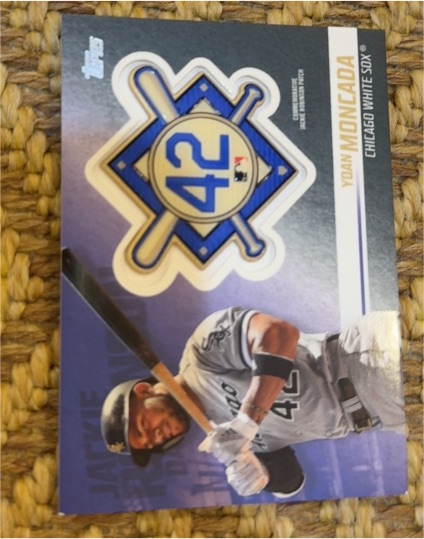 2018 Topps Update #JRP-YO Yoan Moncada Jackie Robinson Day Manufactured Patch — front