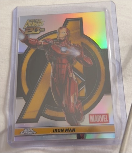 2025 Topps Chrome Marvel The New Avengers 20th Anniversary #AV-9 Iron Man — front