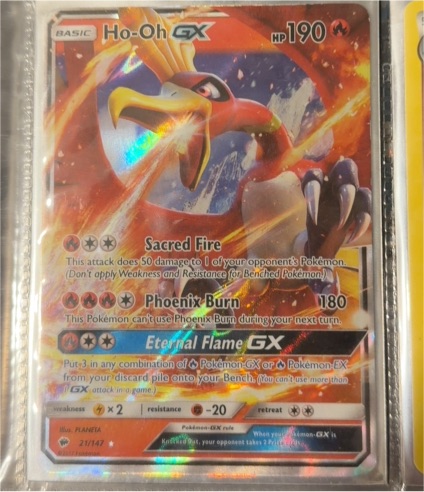 2017 Pokémon TCG Sun & Moon Burning Shadows #21/147 Ho-Oh GX — front