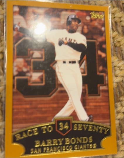 2002 Topps #365 Barry Bonds Race to Seventy — front
