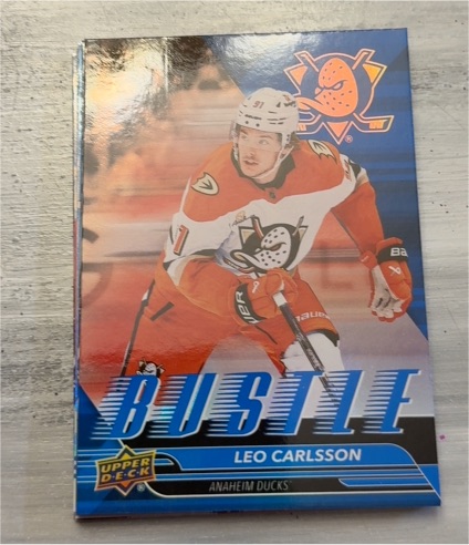 2025-26 Upper Deck Series 1 #B-2 Leo Carlsson Bustle Anaheim Ducks — front