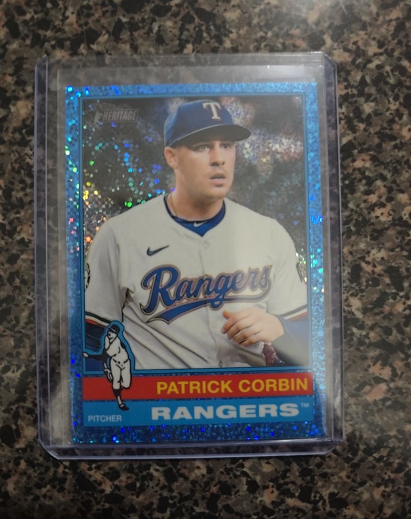 2025 Topps Heritage High Number Chrome Light Blue Sparkle #619 Patrick Corbin — front