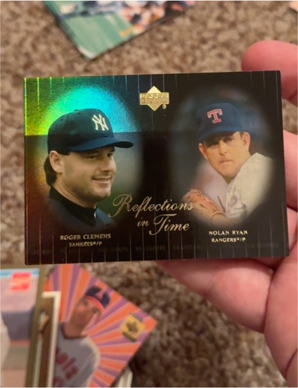 2000 Upper Deck Legends Reflections in Time #R3 Roger Clemens / Nolan Ryan — front