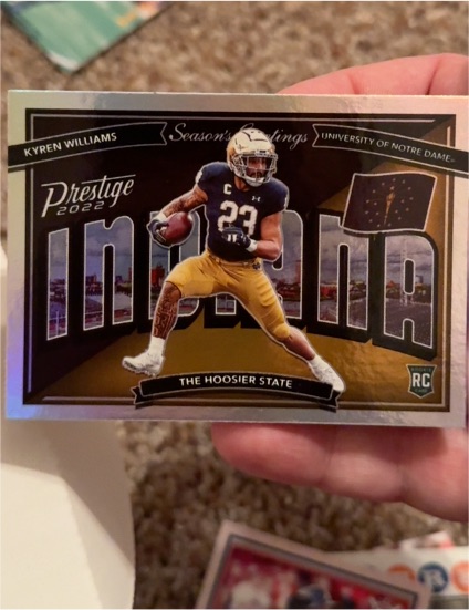 2022 Panini Prestige Seasons Greetings #SG-16 Kyren Williams — front