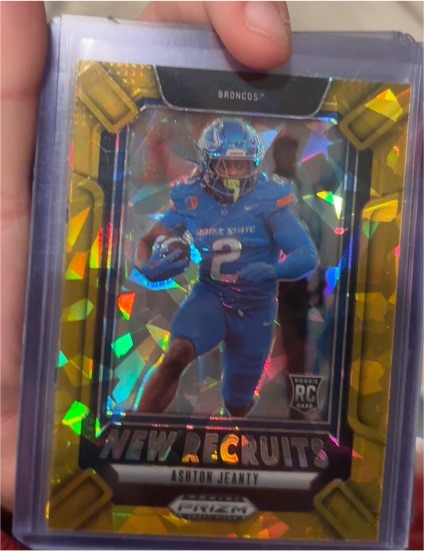 2025 Panini Prizm Draft Picks #9 Ashton Jeanty New Recruits Gold Ice Prizm — front