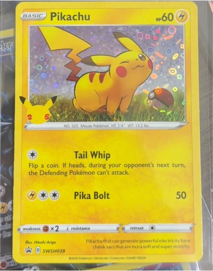 2020 Pokemon Black Star Promo #SWSH039 Pikachu — front