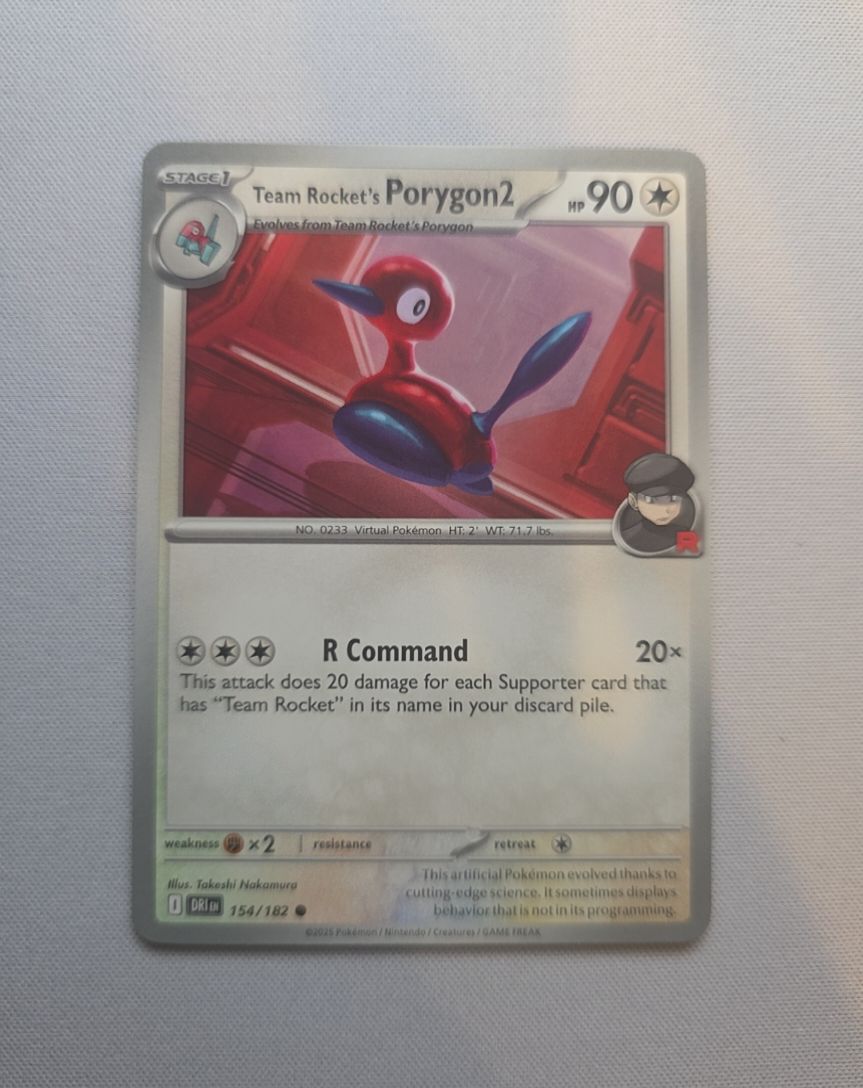 2025 Pokemon Destined Rivals #154 Team Rocket's Porygon2 — front