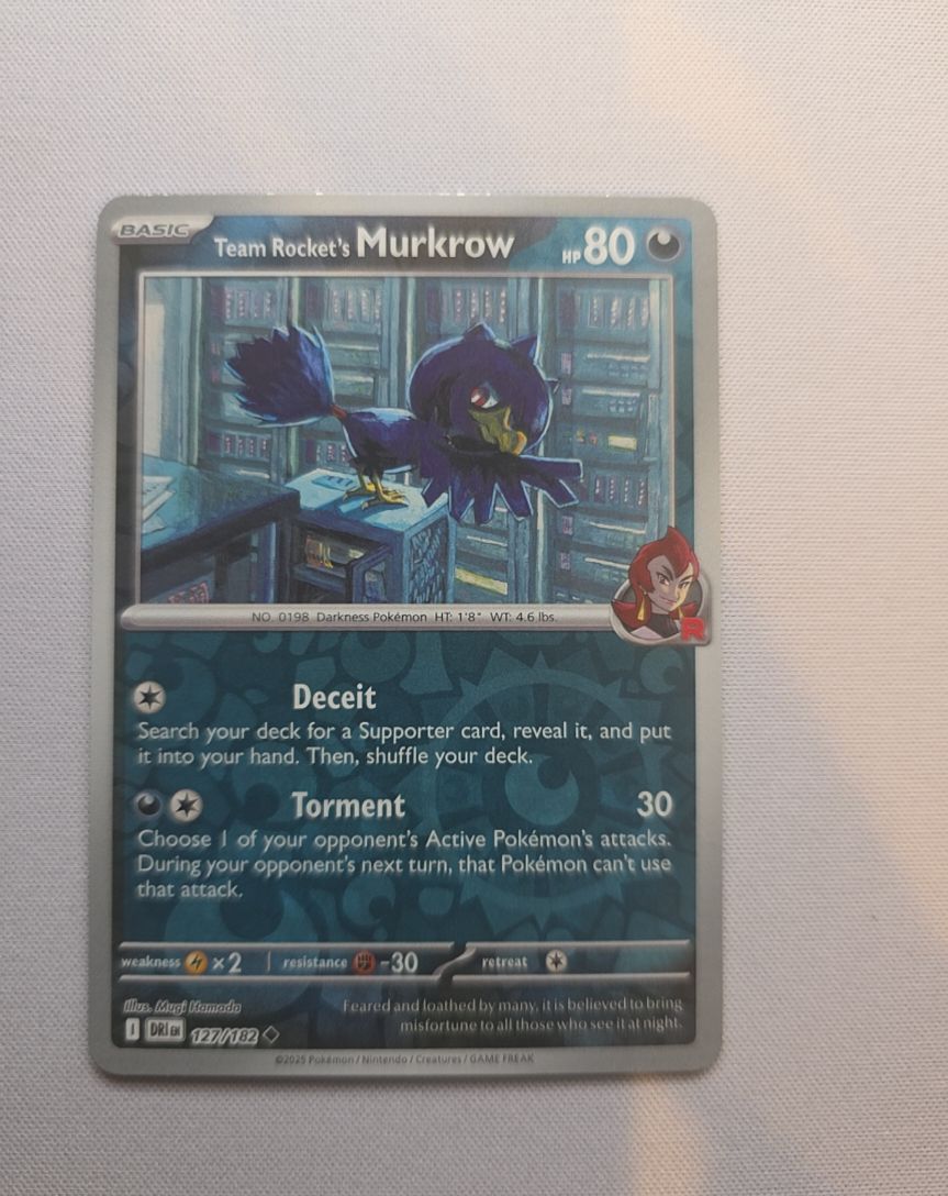 2025 Pokémon SV10: Destined Rivals #127 Team Rocket's Murkrow — front