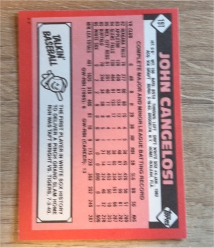 1986 Topps #584 John Cangelosi — front
