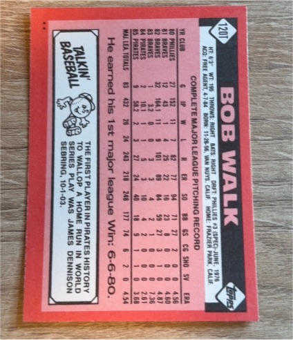 1986 Topps Traded #120T Bob Walk — front