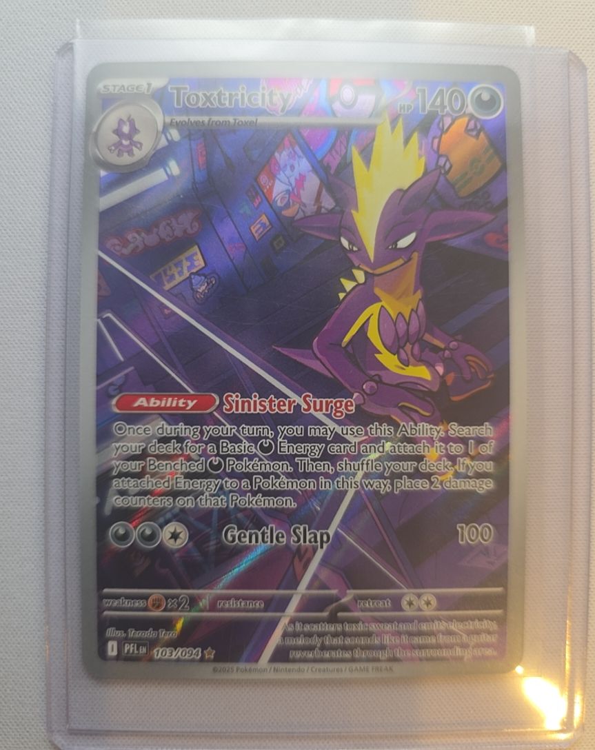 2025 Pokemon TCG Phantasmal Flames #103/094 Toxtricity Illustration Rare — front