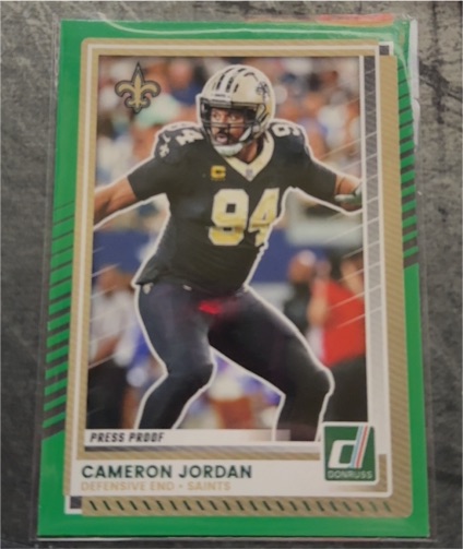 2025 Panini Donruss #254 Cameron Jordan Press Proof Green — front