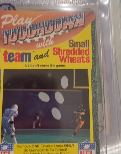 1989 Touchdown Magazines Small Shredded Wheat Gamecards — front