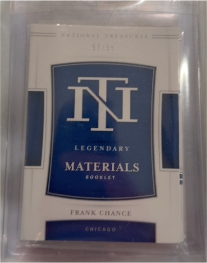 2021 Panini National Treasures Legendary Materials Booklet #LM-81 Frank Chance — front