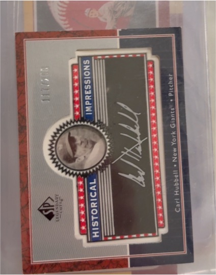 2003 Upper Deck SP Legendary Cuts Historical Impressions #L-CH Carl Hubbell — front
