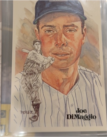 1980 Perez-Steele Hall of Fame Postcard #75 Joe DiMaggio — front