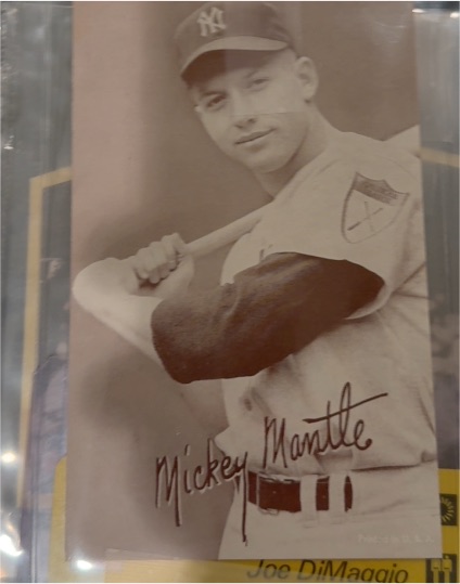 1947-66 Exhibits Baseball #187 Mickey Mantle Name Outlined in White — front