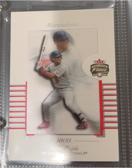 2002 Fleer Focus Jersey Edition Materialistic Away #15M Albert Pujols — front