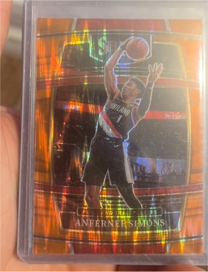 2021-22 Panini Select Concourse Orange Flash Prizm #29 Anfernee Simons — front