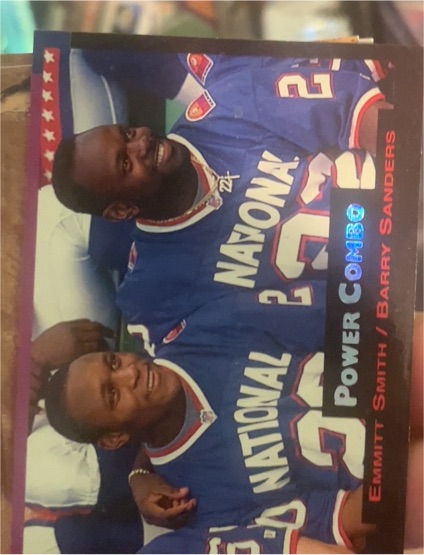 1993 Pro Set #1 Emmitt Smith / Barry Sanders Power Combo — front