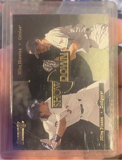 1996 Donruss Showdown #5 Mike Piazza / Mike Mussina — front