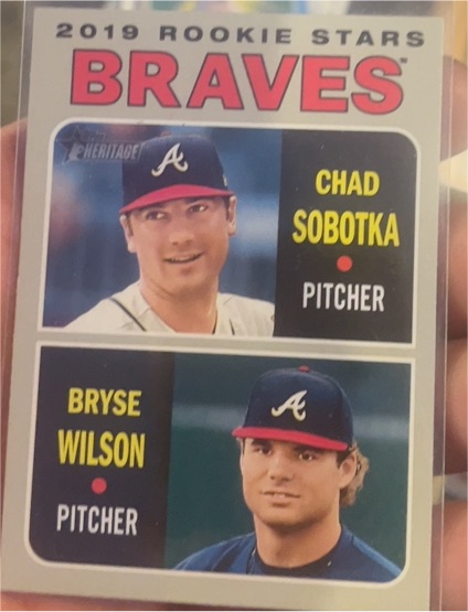 2019 Topps Heritage #172 Chad Sobotka / Bryse Wilson — front