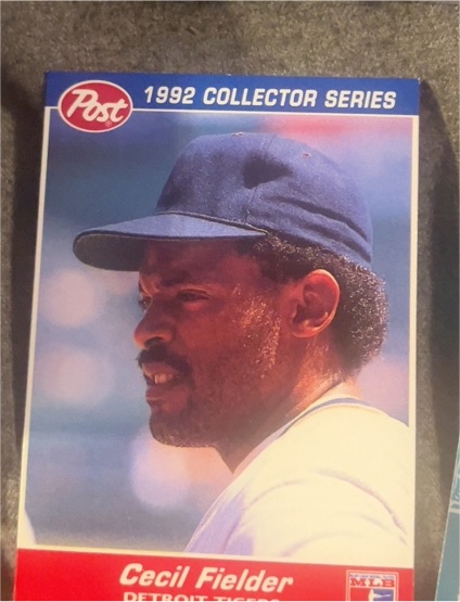1992 Post Collector Series #13 Cecil Fielder — front