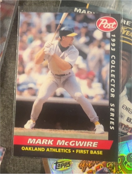 1993 Post Collector Series Mark McGwire — front