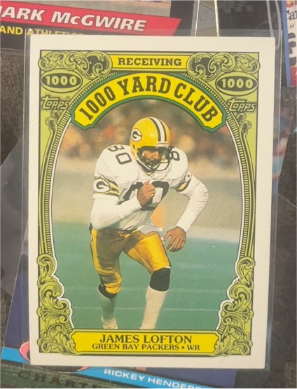 1986 Topps #15 James Lofton 1000 Yard Club — front