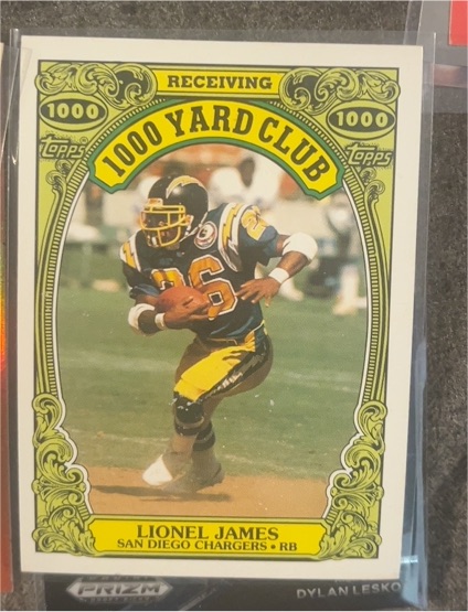 1986 Topps #24 Lionel James 1000 Yard Club — front