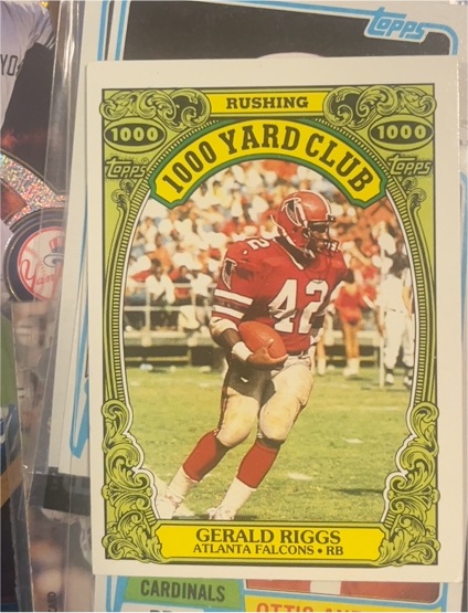 1986 Topps 1000 Yard Club #2 Gerald Riggs — front