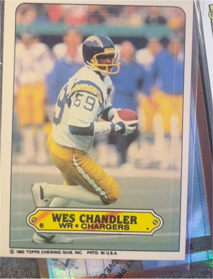 1983 Topps Sticker #6 Wes Chandler — front