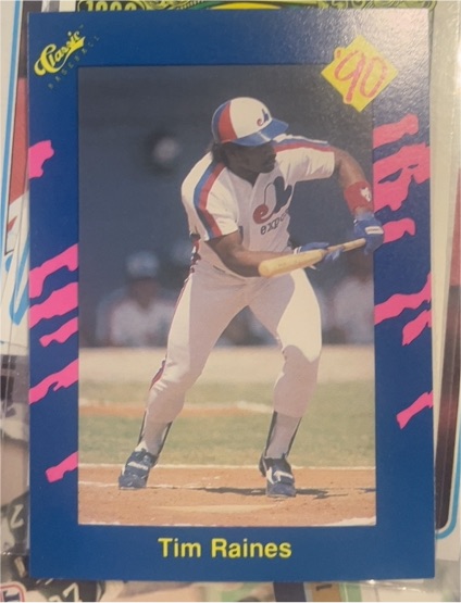 1990 Classic Blue #118 Tim Raines — front