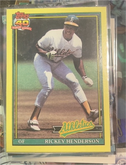 1991 Topps #H Rickey Henderson — front