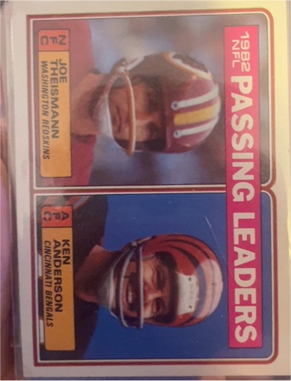 1983 Topps Football #202 Passing Leaders Joe Theismann | Ken Anderson — front