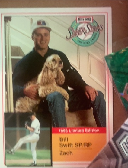 1993 Milk Bone Super Stars #5 Bill Swift & Zach — front