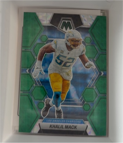 2023 Panini Mosaic #132 Khalil Mack Green Mosaic — front
