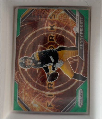 2023 Panini Prizm #F-9 Kenny Pickett Fireworks Green Prizm — front