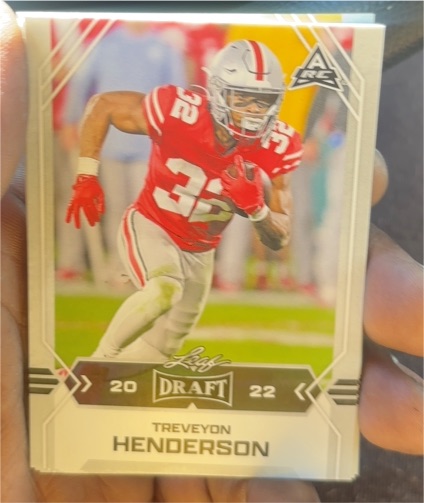 2022 Leaf Draft #6 Treveyon Henderson — front