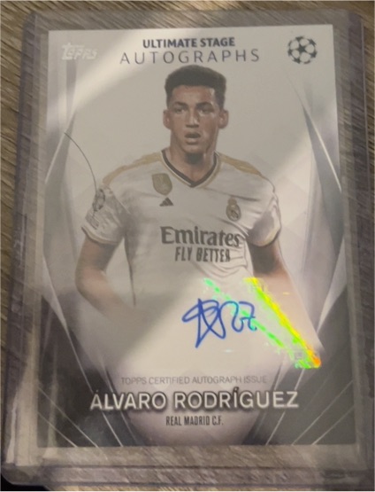 2024 Topps UEFA Club Competitions Ultimate Stage Autographs Alvaro Rodriguez — front