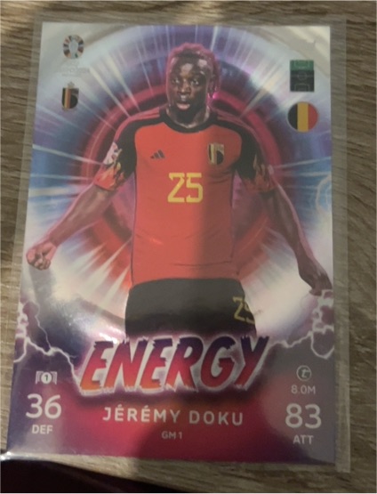 2024 Topps Match Attax Euro 2024 #GM1 Jérémy Doku Energy — front