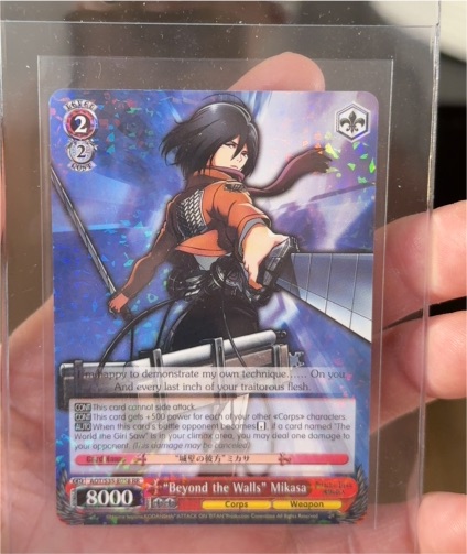 2015 Weiss Schwarz Attack On Titan #AOT/S35-E058 "Beyond the Walls" Mikasa — front