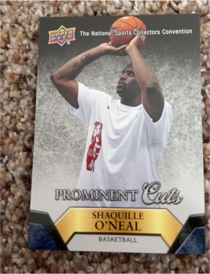 2015 Upper Deck National Convention Prominent Cuts #NSCC-19 Shaquille O'Neal — front