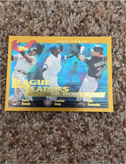 2002 Topps #345 Barry Bonds / Sammy Sosa / Luis Gonzalez — front