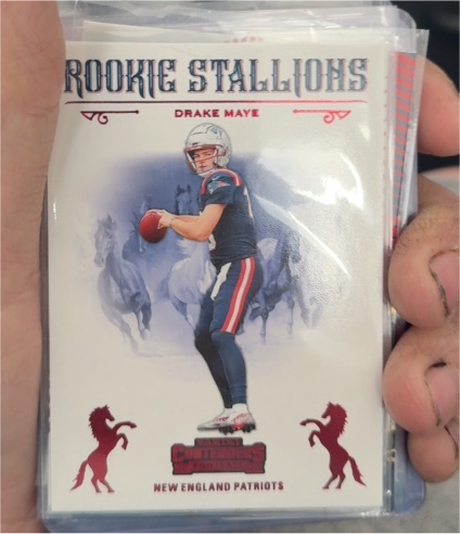 2024 Panini Contenders #4 Drake Maye Rookie Stallions — front
